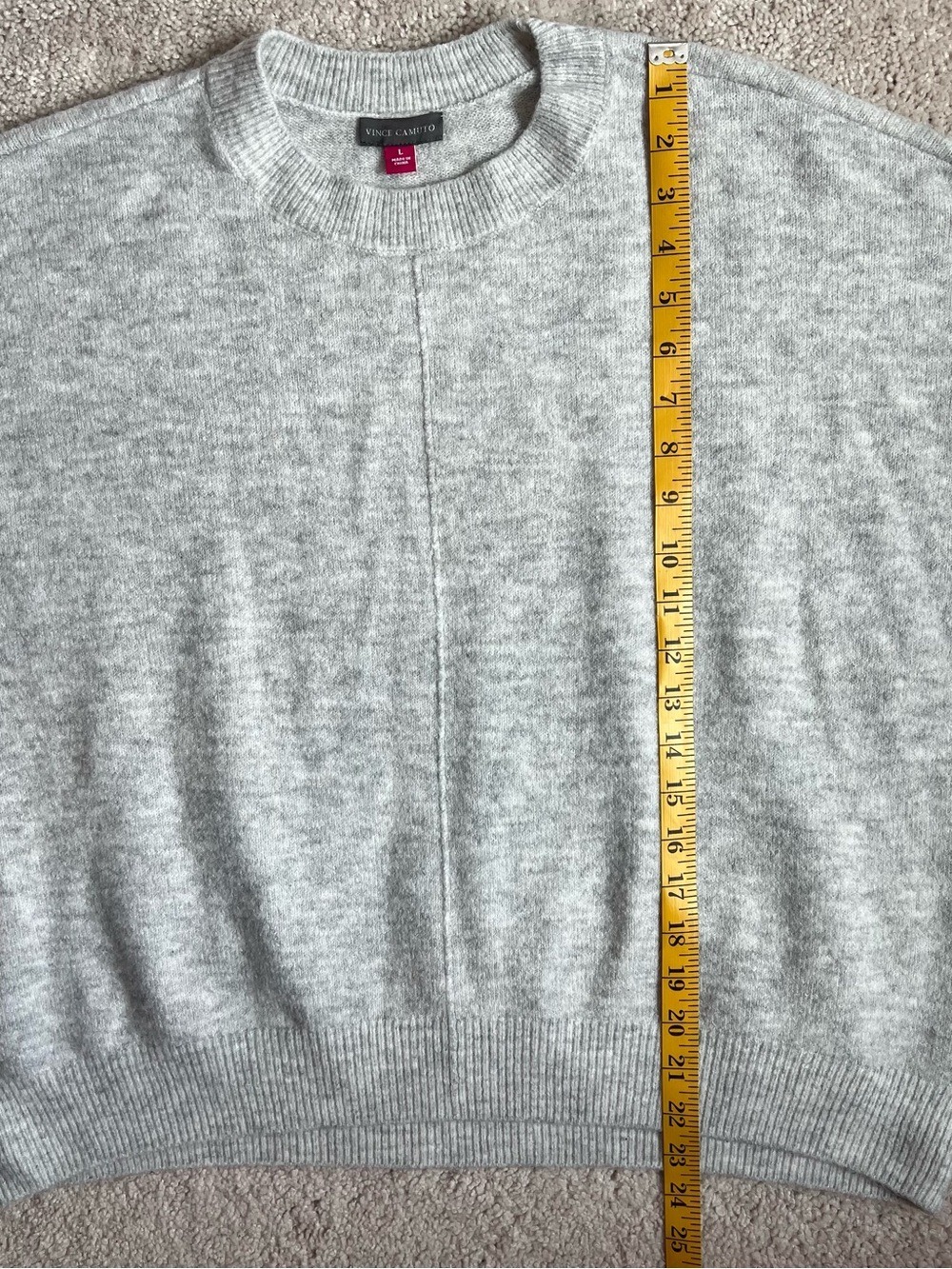Vince Camuto Light Gray Crewneck Sweater Oversized Super Soft - Picture 5 of 6